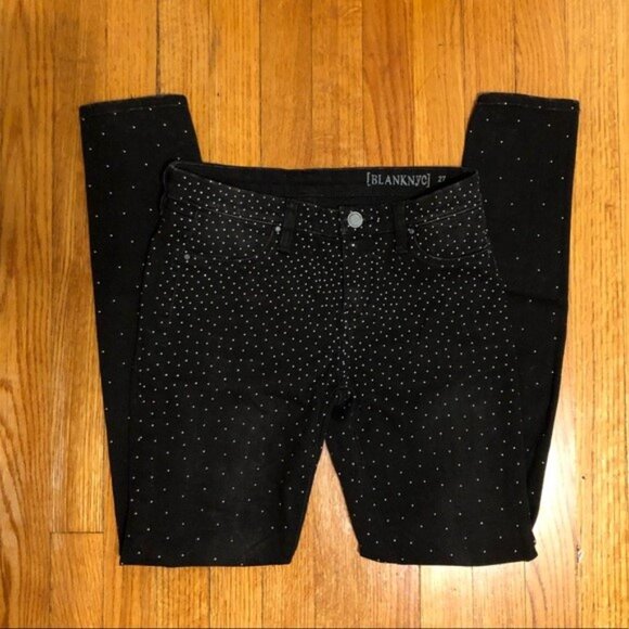 Blank NYC Black Spray On Instaglam Studded High Rise Skinny Jeans - Picture 4 of 7